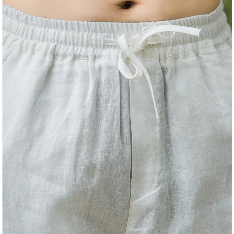 Módní pánské lněné kalhoty, pánské letní tenké kalhoty, prodyšné, široké, ležérní, velké velikosti, značka Tide