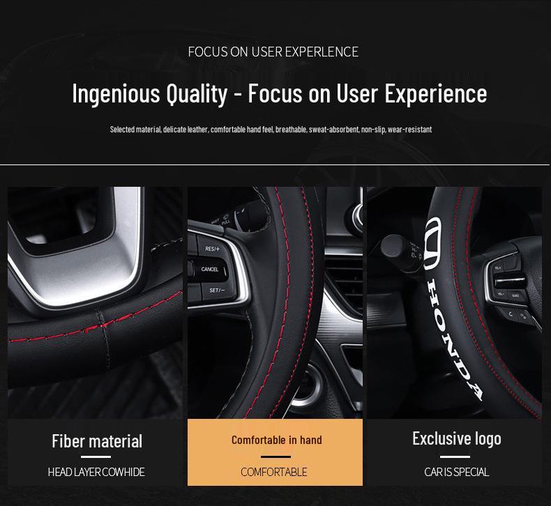 Honda Civic Accord Fit Steering Wheel Cover: Fits Crider, Jade, Odyssey, XRV, Vezel, CRV, Avancier