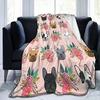 French Bulldog Digital-printed Polyester Bedroom Velvet Flannel Soft Sofa Cover Blanket Fleece Soft Sofa Cover Blankets for Beds