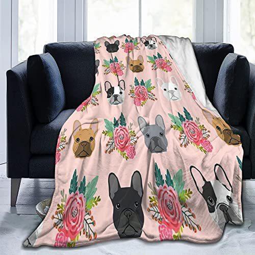 French Bulldog Digital-printed Polyester Bedroom Velvet Flannel Soft Sofa Cover Blanket Fleece Soft Sofa Cover Blankets for Beds