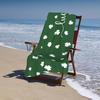 Saint Patrick's Day Lucky Clover Beach Towel, Green Shamrock Lightweight Bath Towels, Quick Dry Absorbent Microfiber Swim Yoga