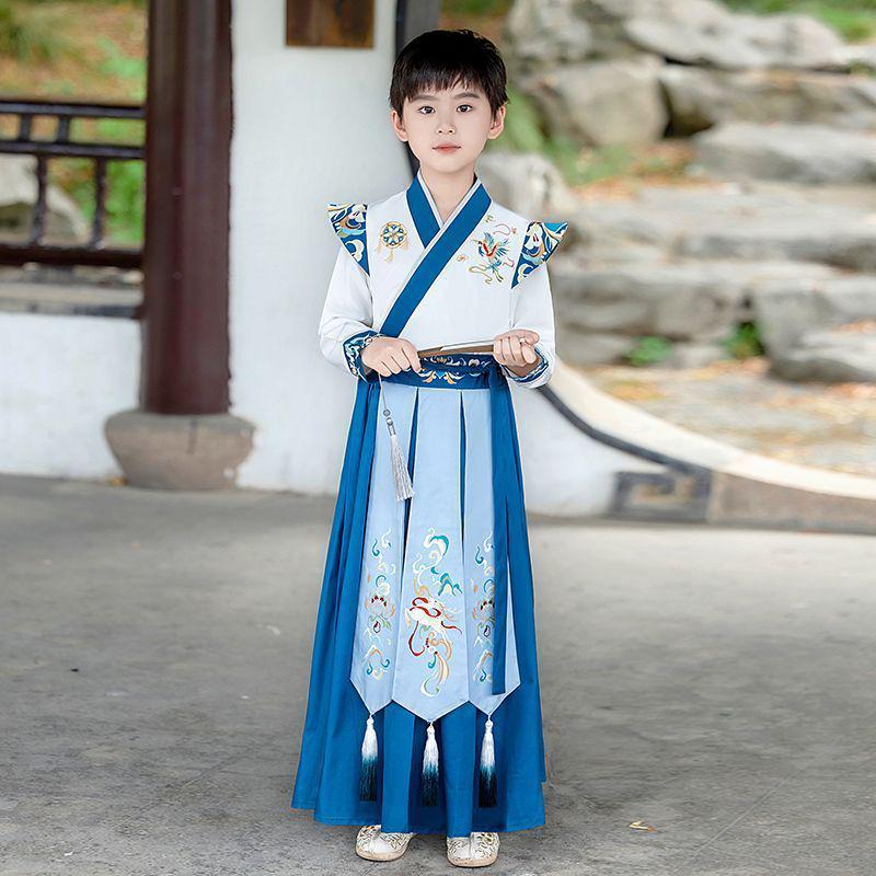 2025 Hanfu & Tang Suit: National Style Long-Sleeved Fairy Costume for Kids - Spring/Autumn Collection