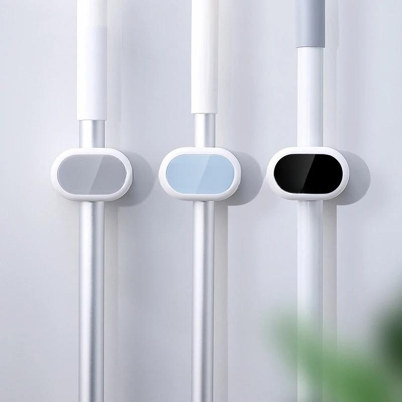 For Wall Mounted Mop Rack Holder Mop Hook Rack Kitchen Bathroom Mop Broom Storage Rack Home Organizer Suction Hanging Storage Sh