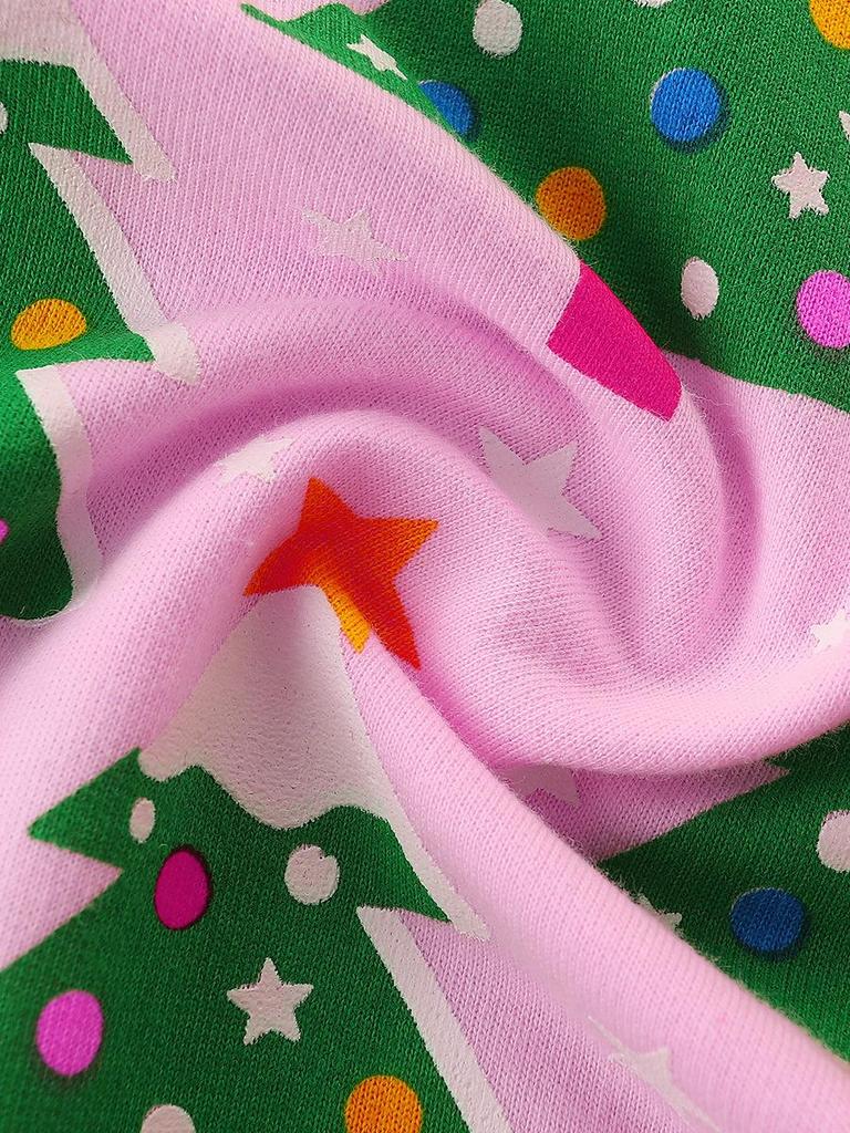 Moletom Infantil Europeu e Americano com Estampa de Árvore de Natal - Manga Longa, Design Cartoon Outono/Inverno