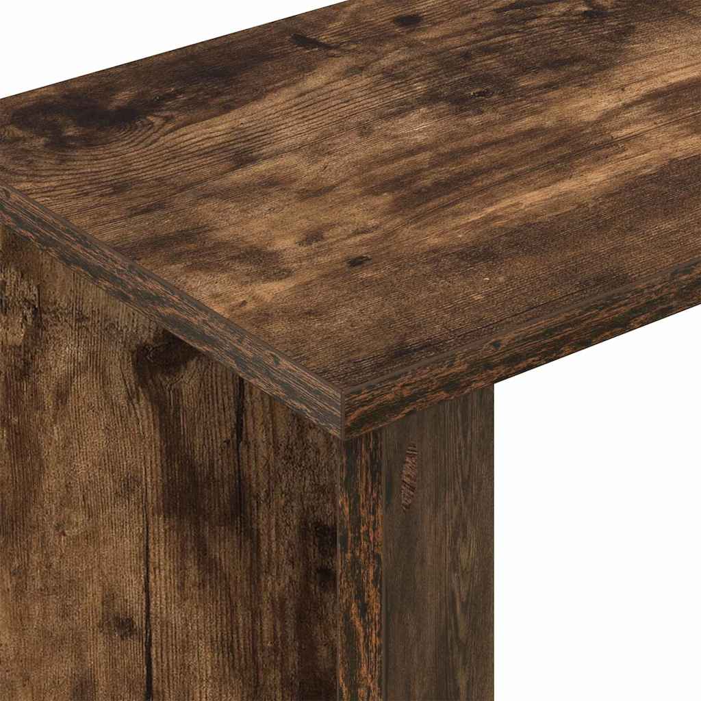 Side Table Smoked Oak 35 x 25 x 50 cm Engineered Wood