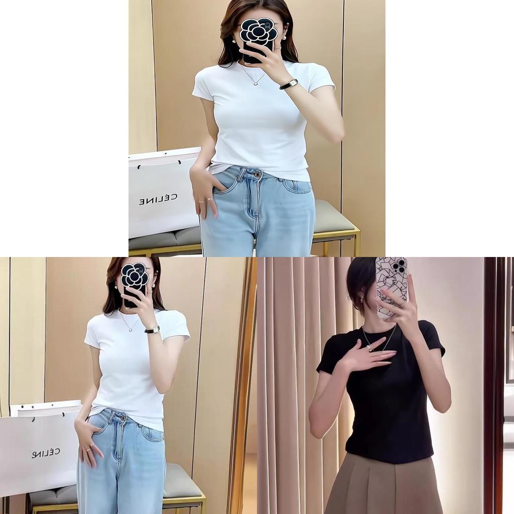 Short Sleeve T Shirt For Women With Slim Fit Cotton Blend Casual Summer Top