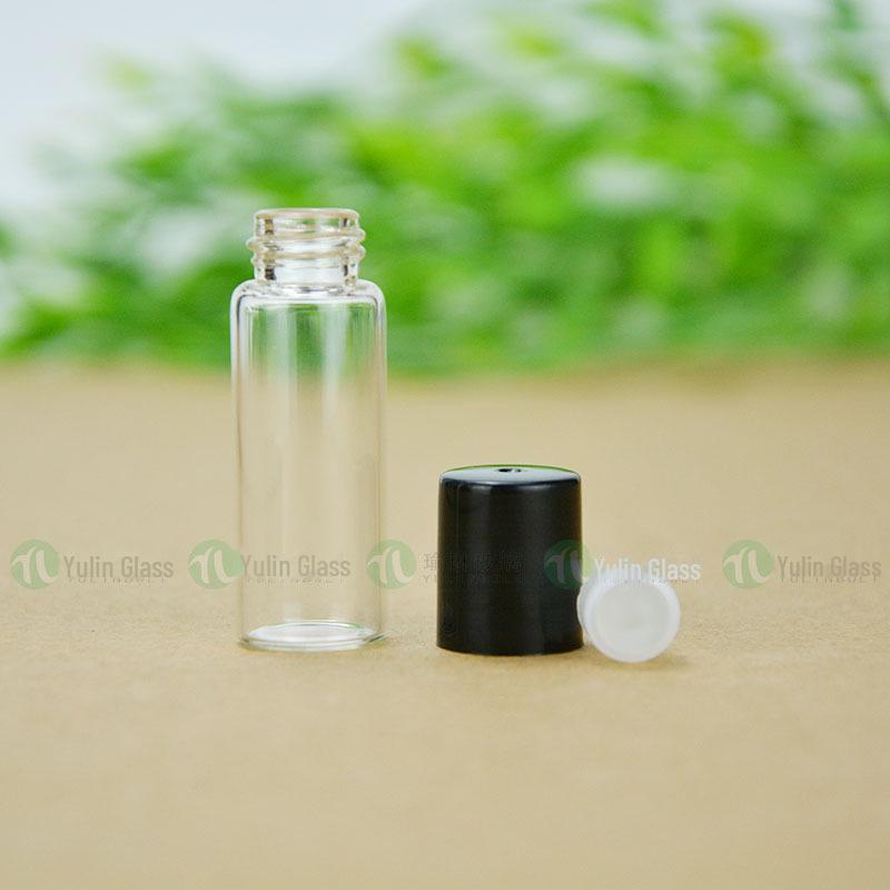 

Прозрачные шариковые флаконы для духов и эфирных масел - 1 мл, 2 мл, 3 мл, 5 мл glass beads + 1ml чёрный