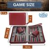 WE Games Burgundy Magnetic Backgammon Set with Carrying Strap Travel Size -