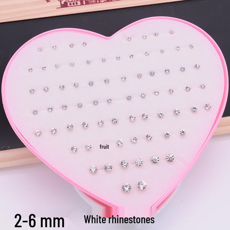 Women's Heart Stud Earrings Set in Acrylic Resin - Boxed Jewelry Accessory