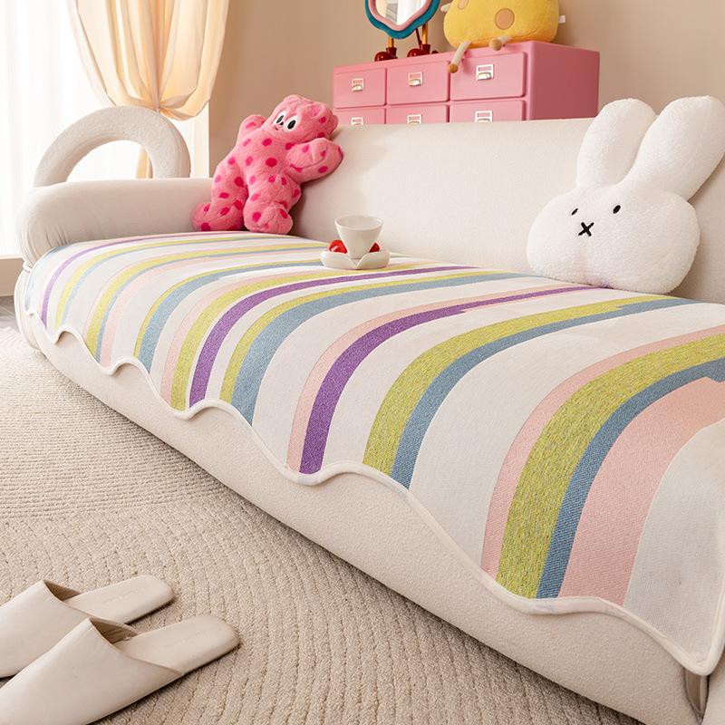 

Dopamine Sofa Cushion Universal Cartoon Special-Shaped New Leather Sofa Seat Cushion Fixed Non-Slip Cover Cloth Towel 70*70cm