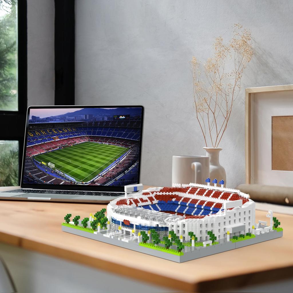 Knew Built Barcelona Soccer Stadium with Soccer Ball Micro Blocks Building Toys Experience the Joy of Footballive Good Deco Gift