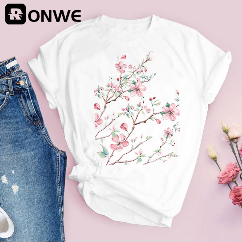 Women Graphic Flower Floral 3D Print T-shirt Girl Funny 90S Print Tops Tee Drop Shipping T-Shirts