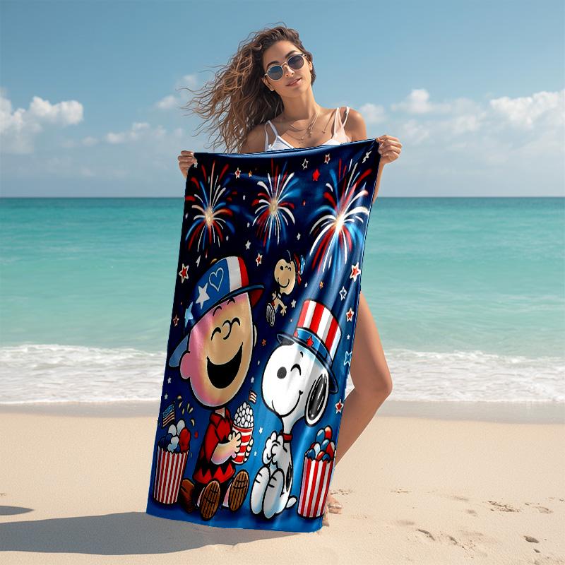1pc Snoopy Charlie Brown Celebrate Cartoon Quick Dry Microfiber Bath Towel for Swimming Surfing Camping Unisex Holiday. SJT7201174