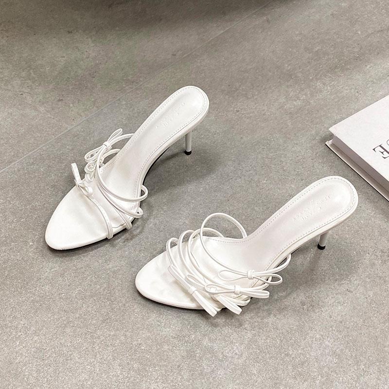 

Fashion 2025 New Fashion Butterfly-Knot Ladies High Heels Shoes Luxury Female Slip On Footwear Round Toe Women Heels Pumps Slides Shoes 35 бежевый