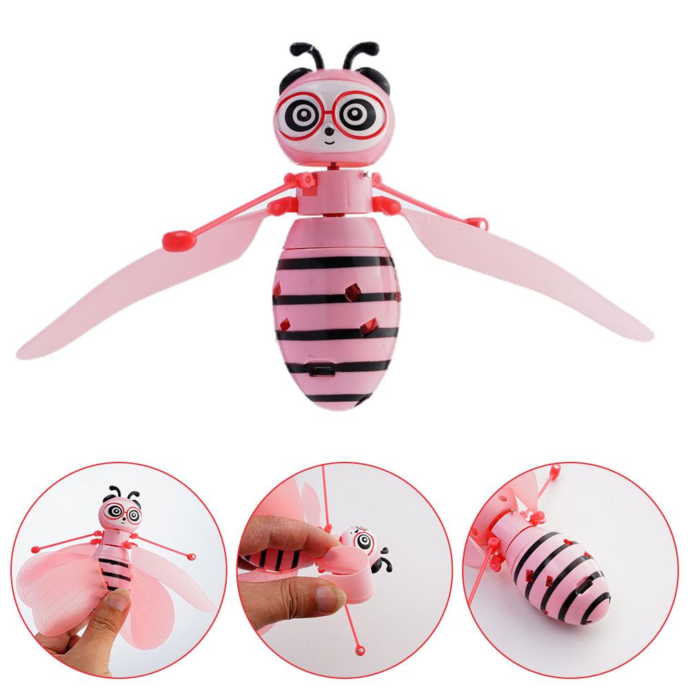 Cute Little Bee Rotating Flying Vehicle Aircraft Gesture Sensing Vehicle Flying Helicopter Lights Children's Toys