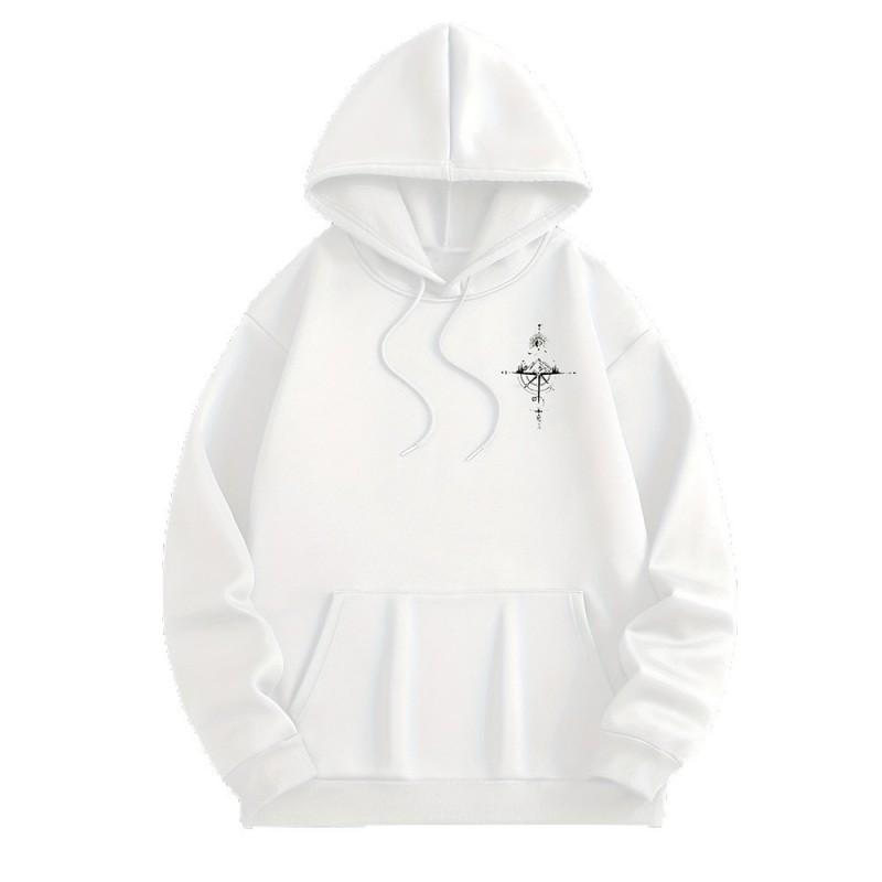 Felpa con cappuccio da uomo oversize stampata, felpa casual a maniche lunghe, pullover per l'autunno