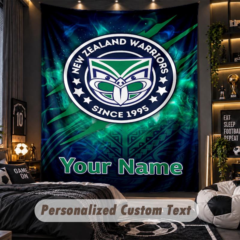 TapestryWigan Warriors Custom Name Text Personalized Wall Hanging Tapestry Home Wall Decor