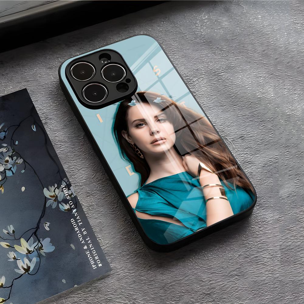 Lanas-w-Del-R-Rey Phone Case For IPhone 17 Air 16 E Pro Max 15 14 13 Mini 12 Pro 11 Max Plus Black Glass Cover