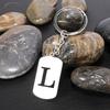 Stainless Steel Alphabet Charm Keychain - Smooth Surface, Retro Style Gift Pendant