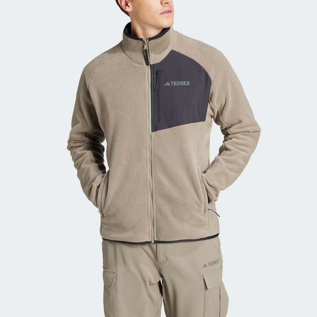 Adidas Terre MULTI FLEECE JACKET Velvet feel Coat Men's Earth Umber IY0087-