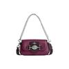 Borsa a Spalla Brie 22 Logo Minimalista Chiusura a Fibbia Girevole Patta Borsa a Spalla da Donna Deep-Berry CM059-SVUPC