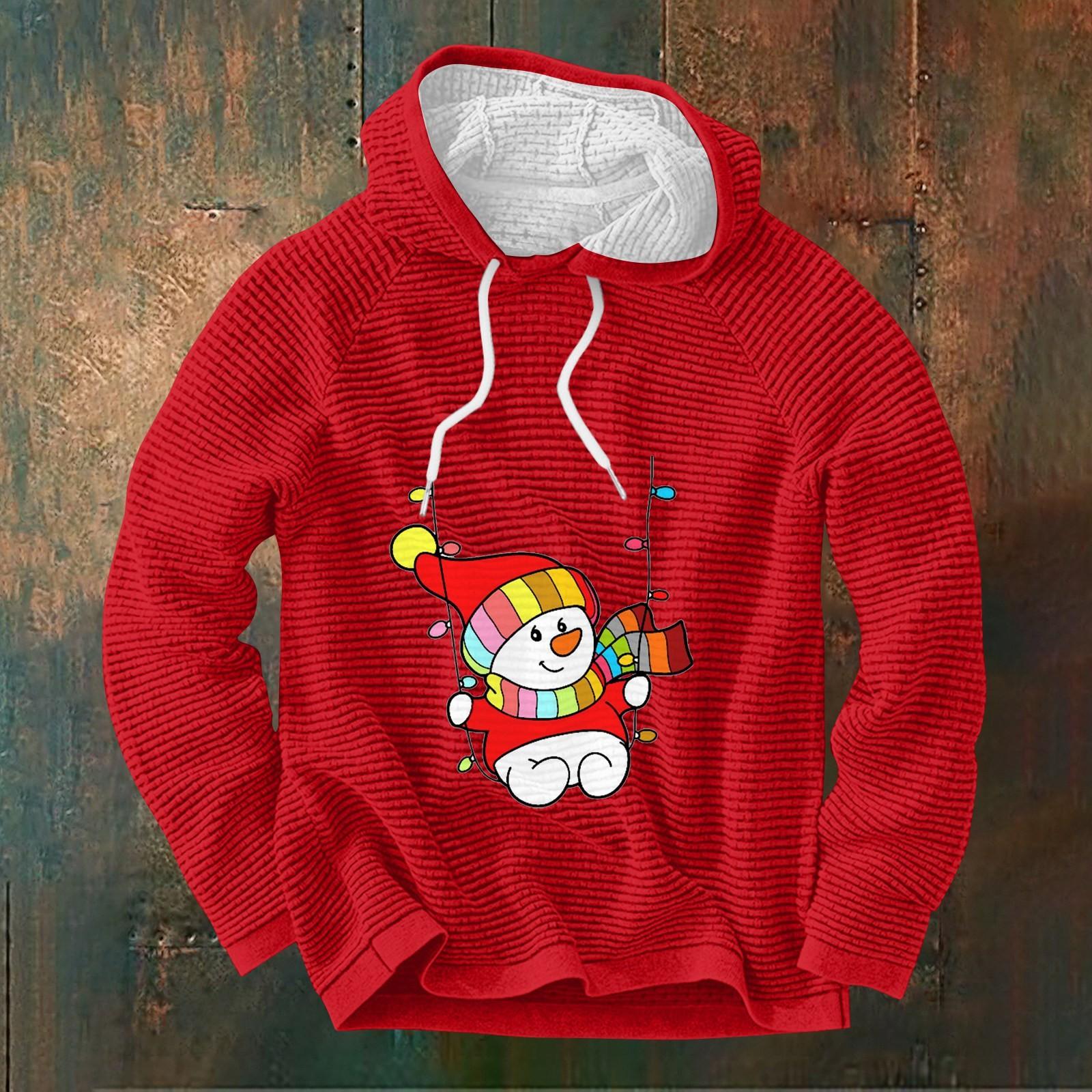 Мужской повседневный и модный свитер с длинными рукавами и капюшоном M белый — фото 3