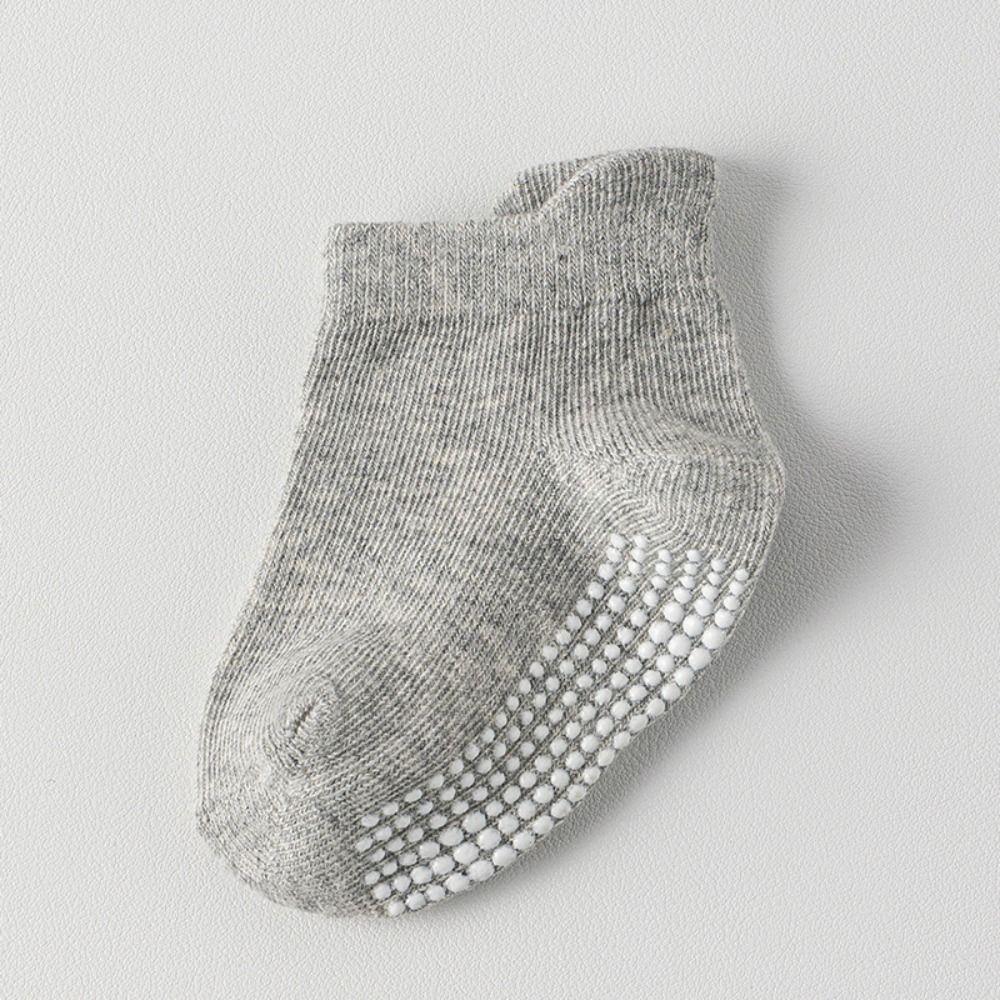 6Pairs Cotton Baby Solid Socks Non-slip Toddle Walking Socks Cute Kids Tube Sock  First Walkers