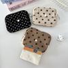 Polka Dot Corduroy Printed Storage Bag Leopard Print Small Cosmetic Bag Earphone Bag  Student