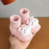 Autumn & Winter Baby Shoes: Unisex Non-Slip, Thick, Warm, Fleece-Lined Socks with Cute Cartoon Designs for 0-12 Months.