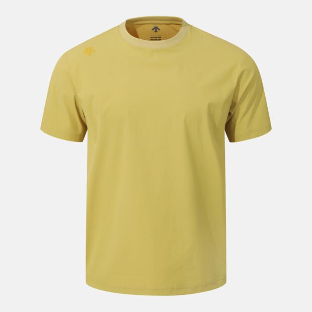 DESCENTE Dualis Woven Short Sleeve T-Shirt Mustard Sr121Dts31