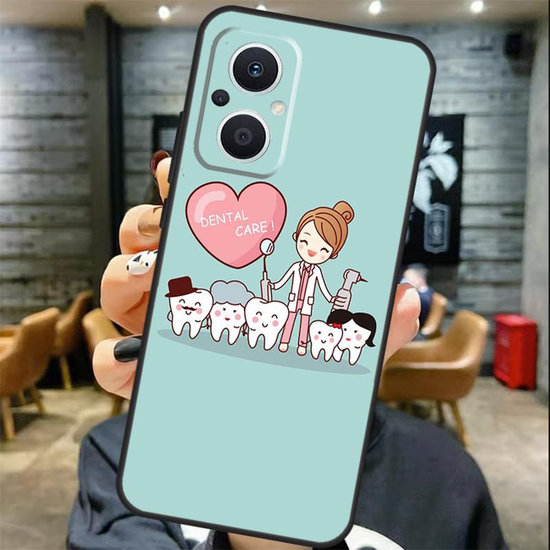 Cartoon Dentist Dental Teeth Case For OPPO Reno 13 13F 12 F 11 8T 7 8 10 Pro OPPO Find X8 X6 Pro X3 X5 Lite Cover Coque