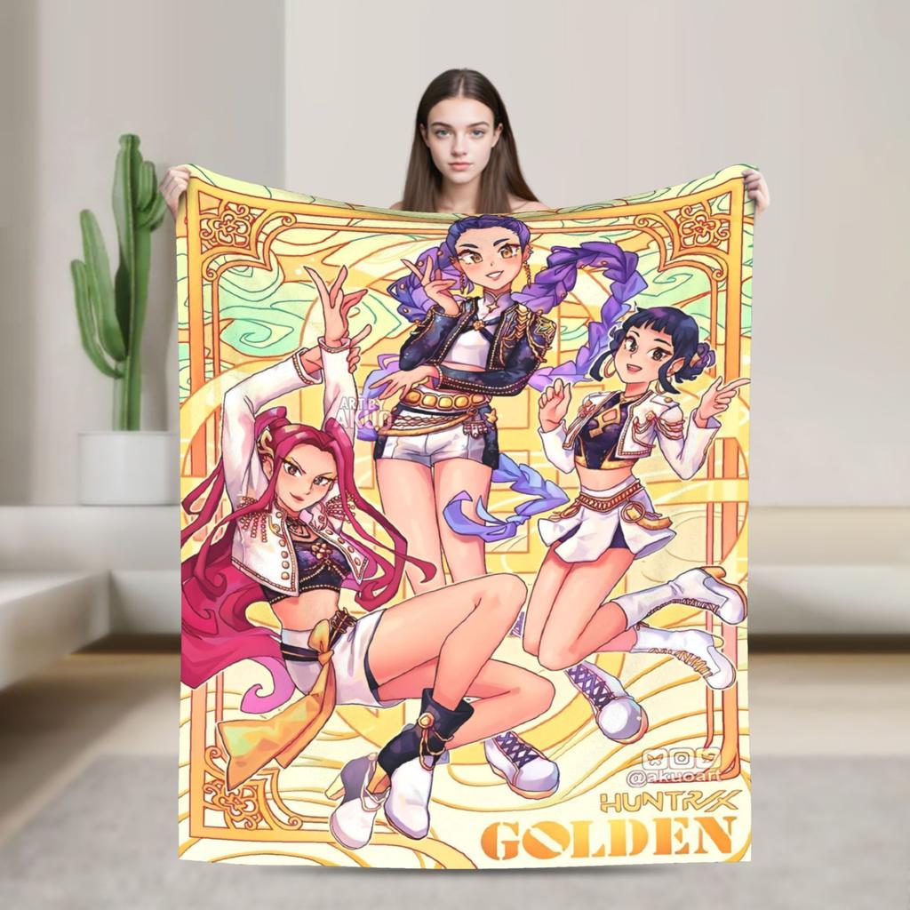 Saja Boys Jinu Kpop Demon Hunters Blanket Quality Soft  Throw Blanket Winter Picnic Couch Chair Street Trend Bedspread