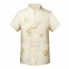 Traditional Chinese Style High Quality 2 IN 1 Tang Suit 2 Patterns Embroidery Dragon Hanfu Blouse Wu Tang Suit Men Kung Fu T Shirts Tops Jackey