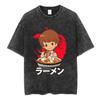 Vintage Washed Anime Death Note Misa Graphic T Shirts Mens Women Clothing Cotton Casual Loose Short Sleeve Tshirts Streetwear