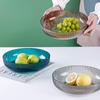 Pet Fruit Plate Snack Plate, Chinese Daily Food Kitchen Fruit Plate, Household Three-Color Simple Fruit Snack Plate