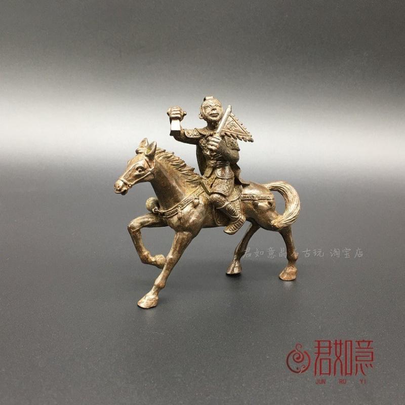 Antique Solid To Seal Promotion Ornament Token Monkey Riding Small Brass Piece Bronze Horse Thousand Mi CHINA