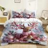Christmas Reindeer Pattern 3D Printed Bedding Set Cute Animal Style Duvet Cover Set Soft Comfortable Home Luxury Quilt Cover Set
