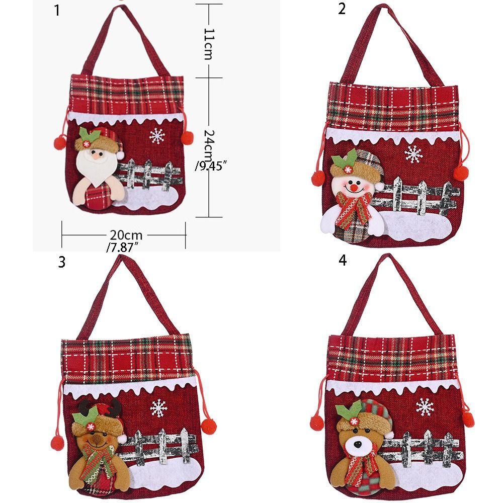 Santa Claus Christmas Gift Handbag Cloth Santa Claus Candy Bag Cute Xmas Drawstring Bag  Children's
