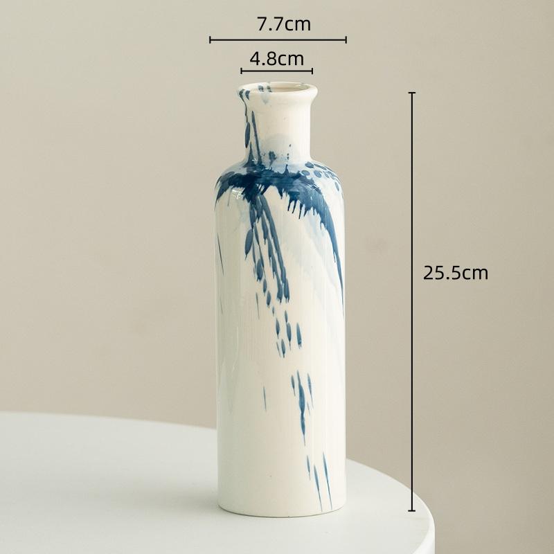 Ceramic Vase Irregular Ink Graffiti Flower Arrangement Accessories Flower Vase Tabletop Handicraft Ornaments Home Decoration