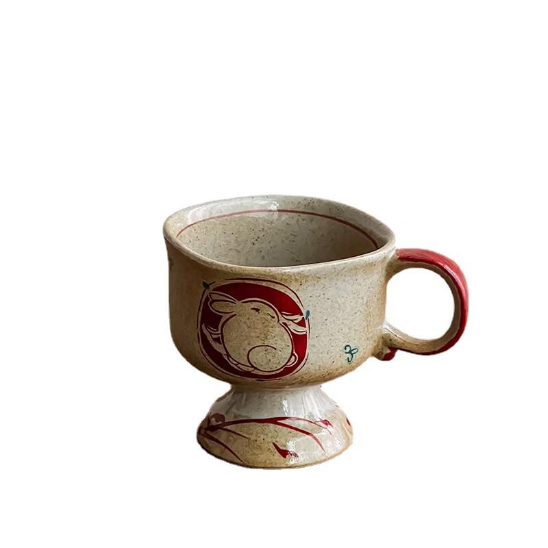 OLOEY Double Rabbit Vintage Ceramic Coffee Cup