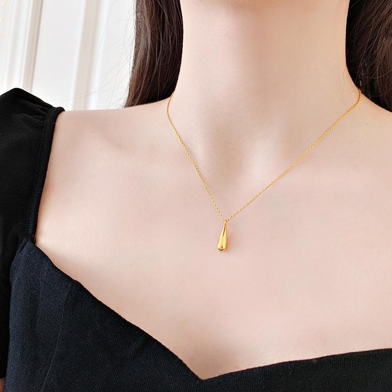 Módní Boho Jednoduchý 316L Nerezová ocel Vícebarevný Crystal Drop Přívěsek Choker Náhrdelník pro ženy Vintage límec Korálkový řetízek Šperky Dárek na párty