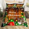 Frohe Weihnachten Bettbezug Weihnachtsthema Bettwäscheset Mikrofaser Cartoon Bettdeckenbezug Neu Geschenk Twin Queen Bettset