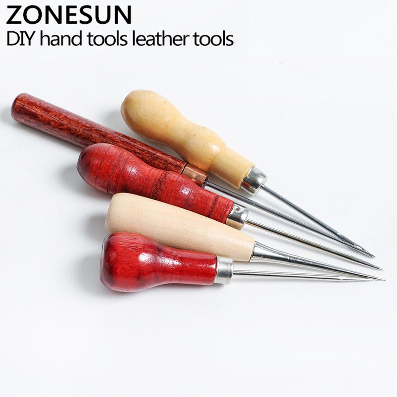 ZONESUN Leather Hole Punches Patchwork DIY Manual Leather Craft Tools Sewing Awl Stitcher Canvas Tent Sewing Needle Kit Hole