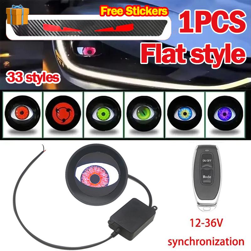 

3-дюймовые фары с дистанционным управлением, ретрофит 12-36 В, «дьявольский глаз», 33 режима, светодиодные динамические комплекты фар для автомобиля, декоративные для автомобиля/мотоцикла