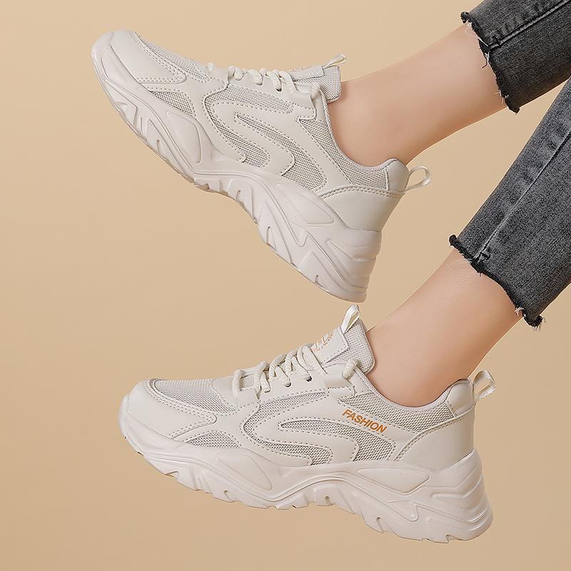 White Women Platform Sneakers Thick Sole Ladies Vulcanized Shoes Woman Chunky Comfortable