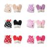 Bow Knot Polka Dot Woolen Hat Scarf Two-piece Set for Autumn and Winter Girls and Babies, Warm Set