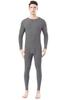 Nesseo Warm Underwear Brushed Long Sleeve and for Winter Men's Set, Double-Sided Fleece, Shirt, Underpants, Lightweight, Wear, 1137M-set-bb-lgr-2XL
