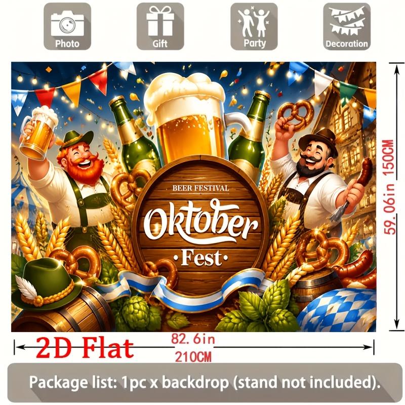 [2D flaches Partybanner] 1 Stück ein lebhaftes Holzfassschild im bayerischen Stil