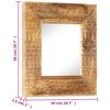 Hand Carved Mirror 50x50x2.5 cm Solid Mango Wood