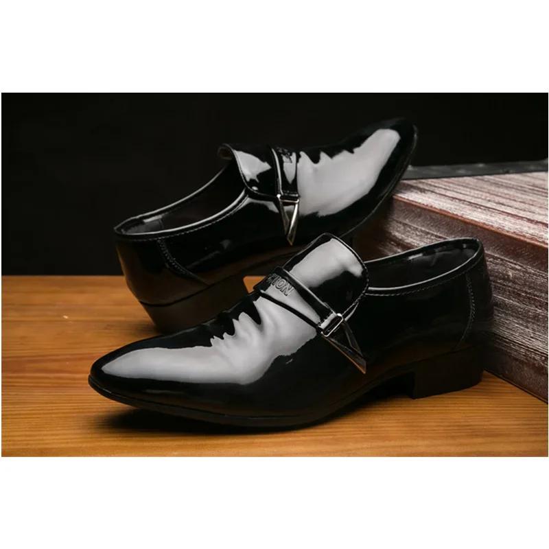 Fashion Men Shoes Casual Business Leather PU Mesh Pointed Brown Man Mens Dress Loafers Luxury Social Men's Shoe Designer Black Wedding